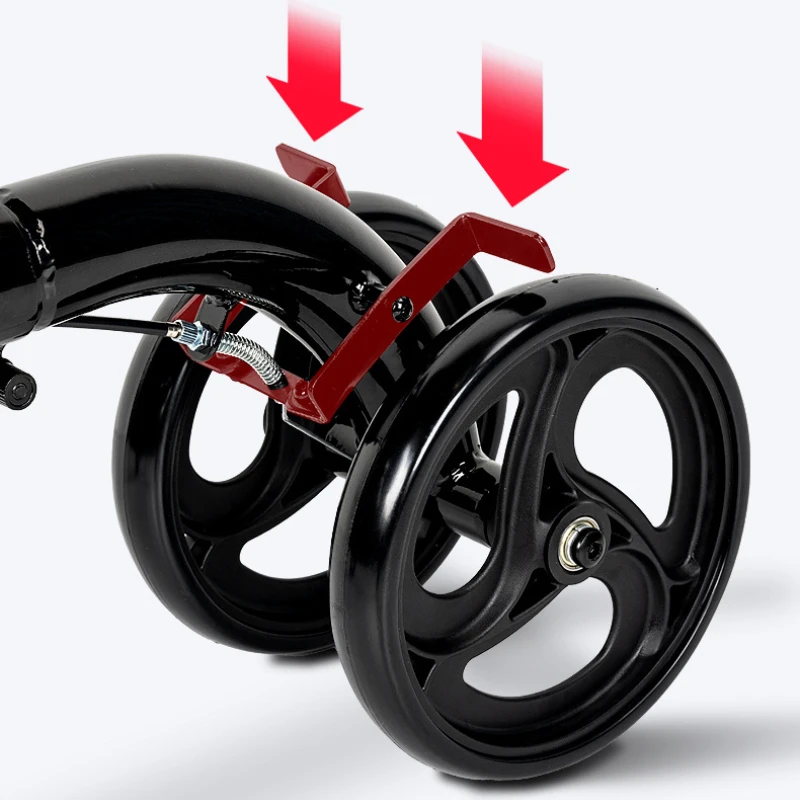 Fashion One-Leg Injury Knee Rollator Portable Foldable Can Sit And Push Rehabilitation Car Fracture Travel Artifact