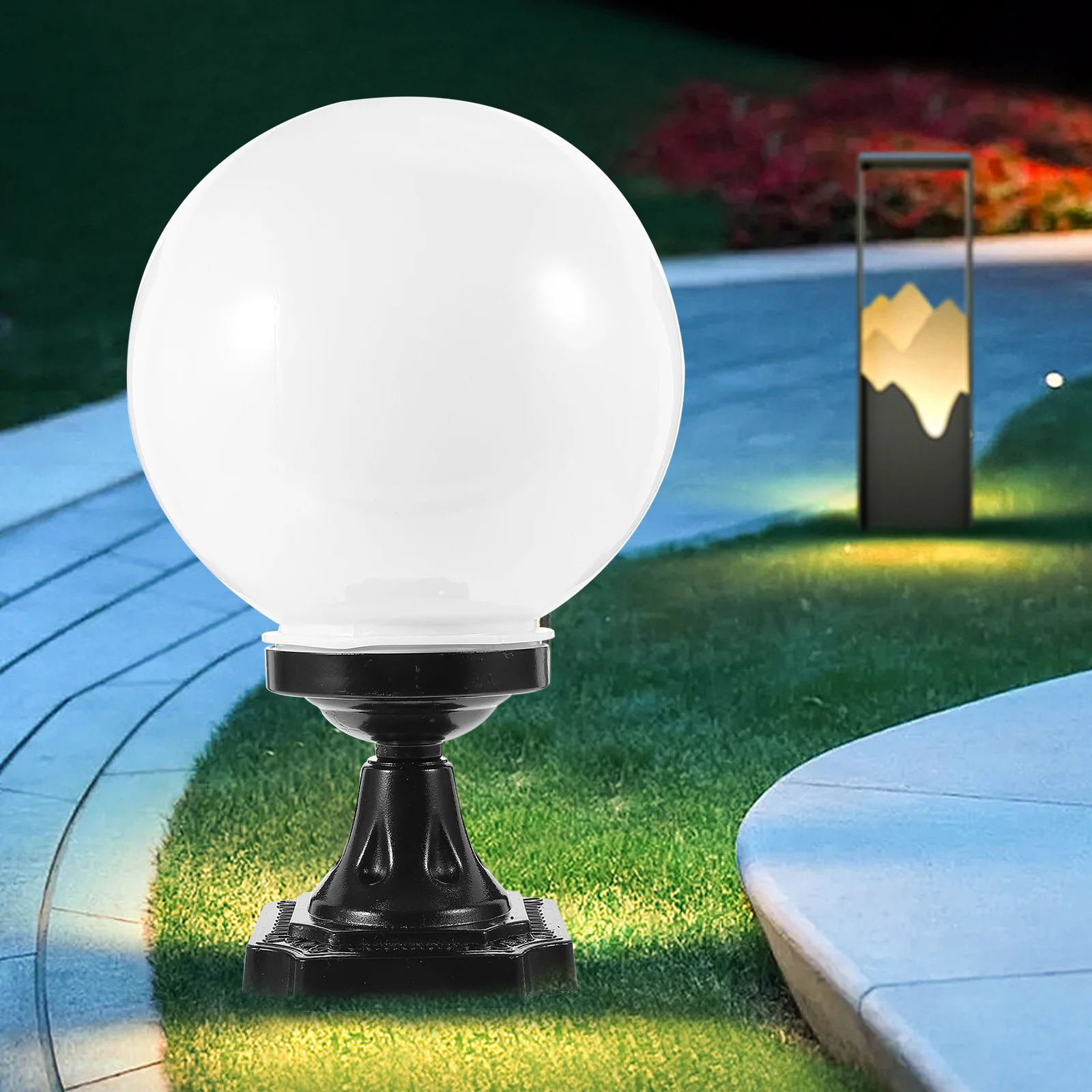 

Globe Lampshade Street Lamp Cover Post Lamp Cover Replacement for Yard Garden