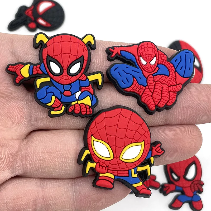 Mini Spiderman Charms PVC Cartoon ozdoby do butów zatyka sandały akcesoria kapcie zapięcie do dekoracji dzieci chłopięce prezenty