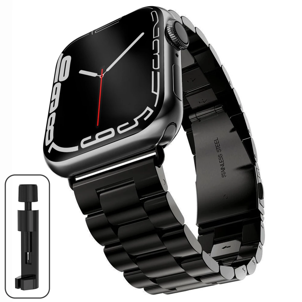 Elegant Stainless Steel Watch Strap Bracelet - Premium Metal Wristband