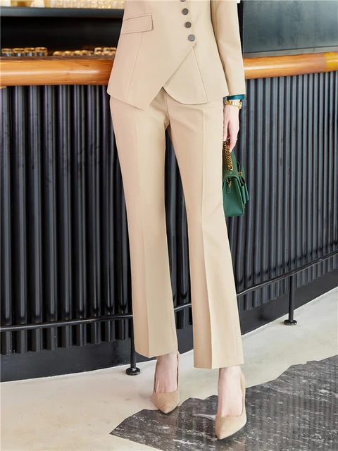 Pantalones elegantes y elegantes para mujer, pantalón de cintura