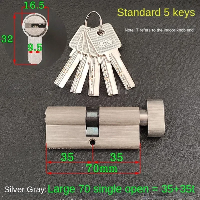 Customize same key open all cylinder Lock Cylinder Security Lock Core Door Interior Bedroom Handle Brass Lock 5 Keys Door Lock Door Safety Lock
