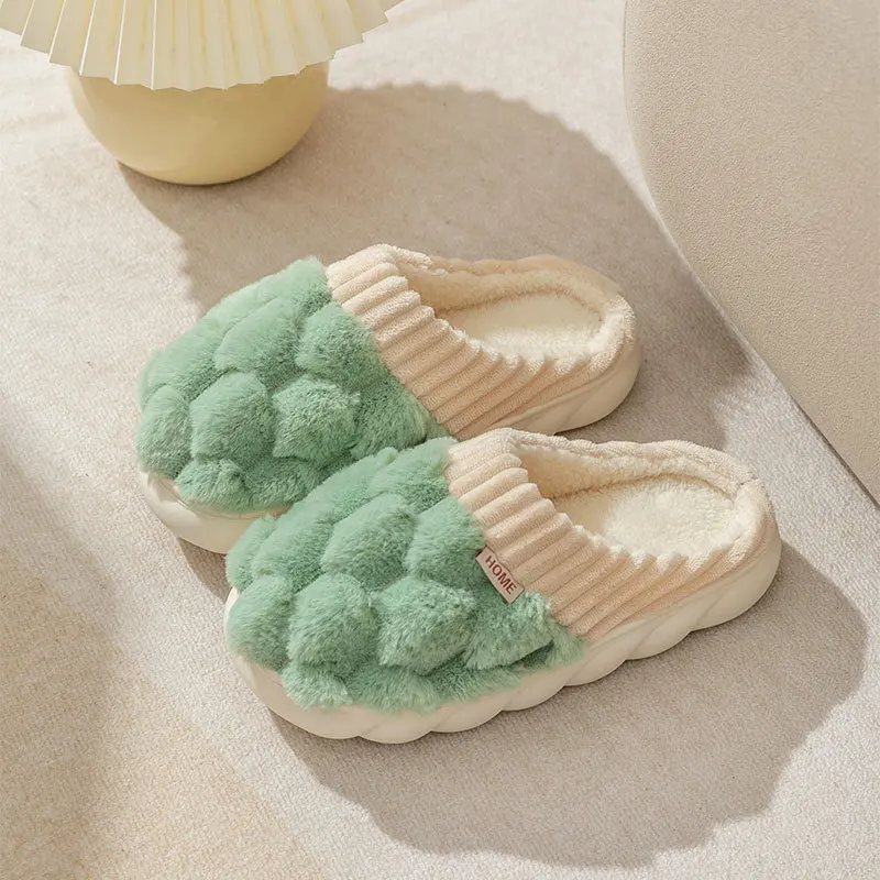 

Q161 Spot Cotton Slippers Women Autumn and Winter Couples Home Indoor Confinement Warm Non-slip Plush Home Cotton Slippers Men