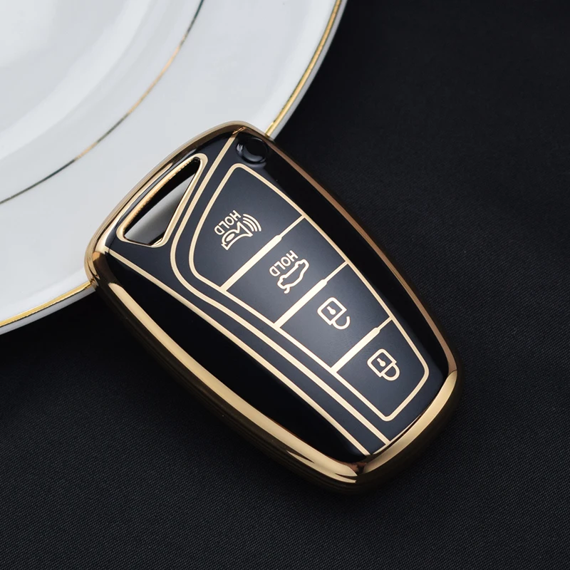 For Hyundai Grandeur HG Sedan Genesis G80 Santa Fe 3DM Grand SantaFe IX45 EQUUS Azera TPU Remote Key Case Cover Holder Fob