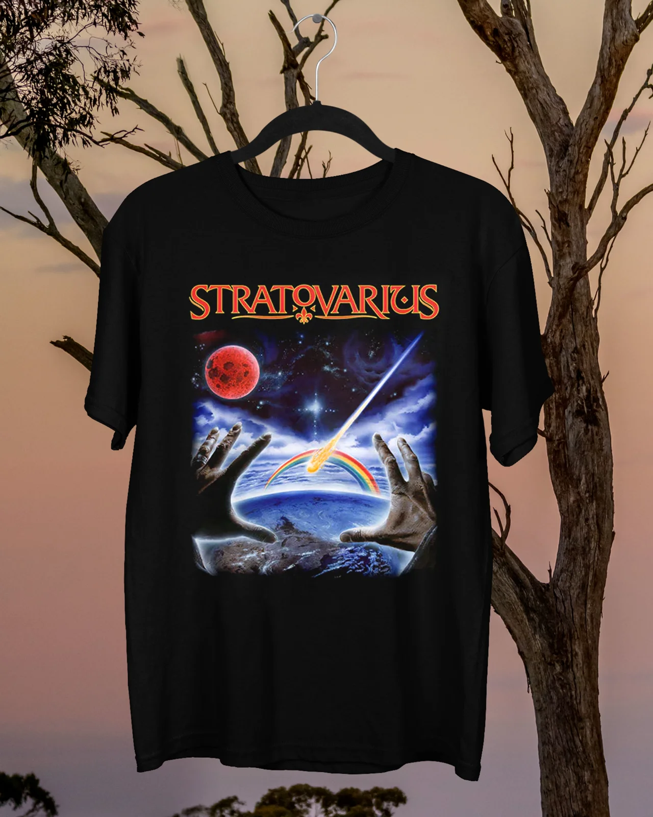 NEW STRATOVARIUS Band Short Sleeve Black T-Shirt AliExpress