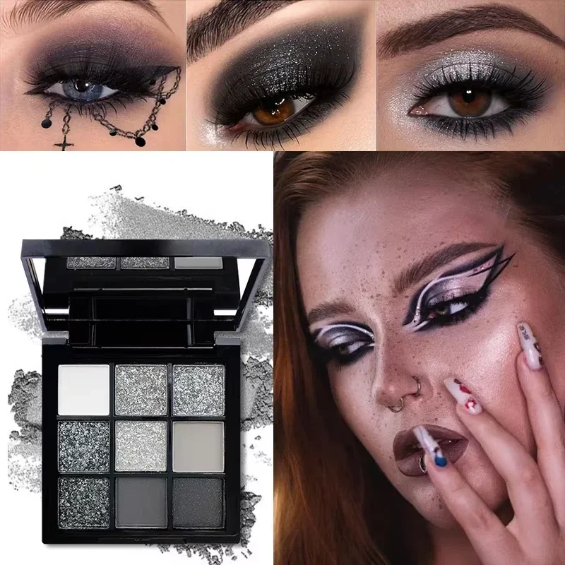 Eye Shadow Plate 9-Grid Eyeshadow Palette Purple Glitter Pearlescent Matte Shimmer Makeup Long Lasting Women Beauty Eye Cosmetics eye shadow plate