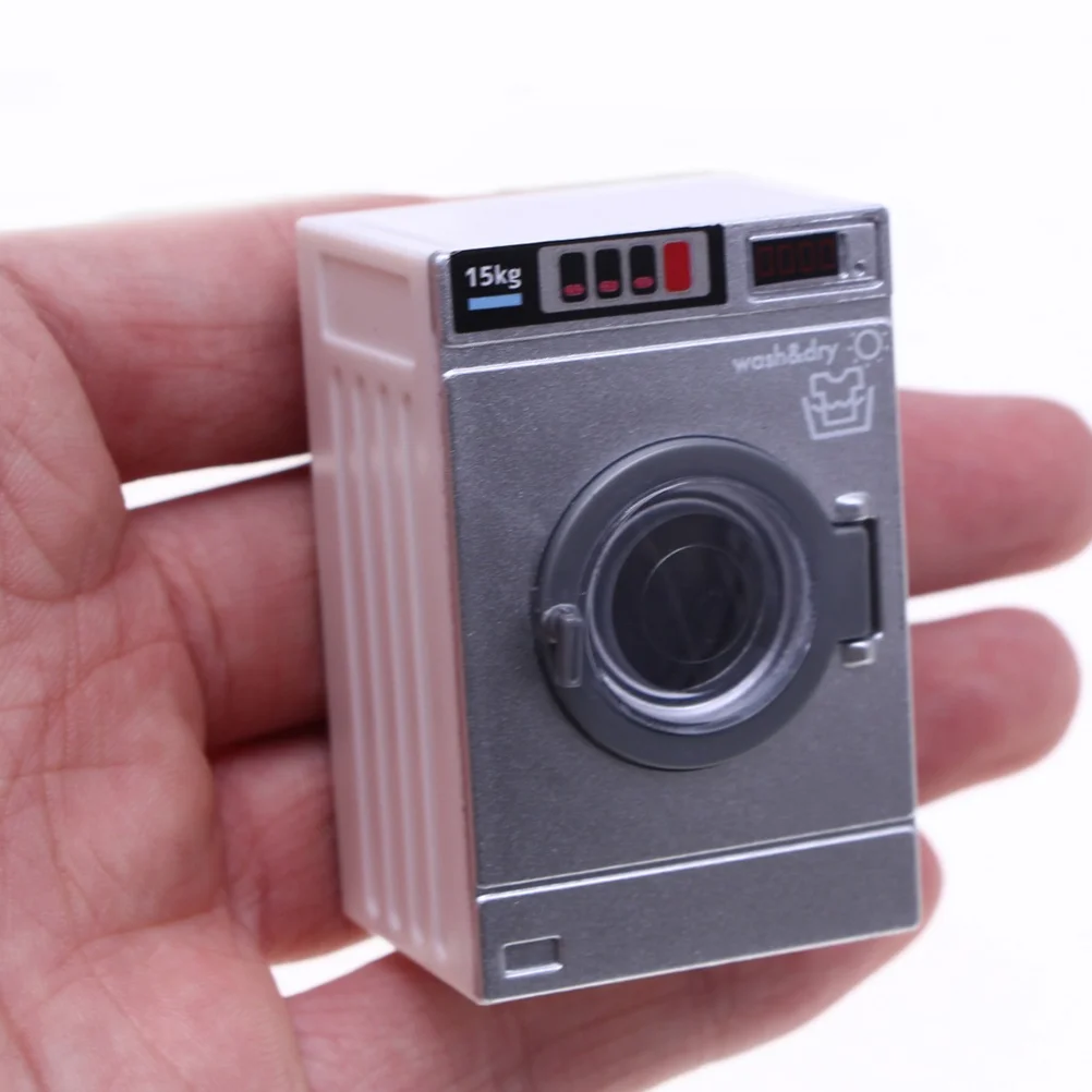 Miniature Dollhouse Appliances Washing Machine Model Baby Toy for Children Pretend 4