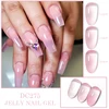 2/6Pcs Jelly Gel Nail Polish Set Black Crystal Translucent Dull Color Semi Permanent Varnish Nail Art Soak Off UV LED Gel Polish 5