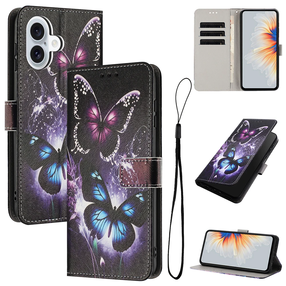 Leather Wallet Flip Phone Case with Card Holder Feature