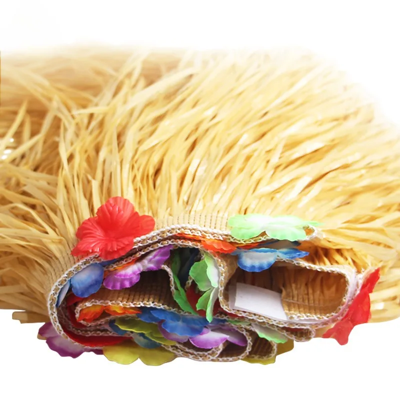 Straw Luau Table Skirt Decor 3