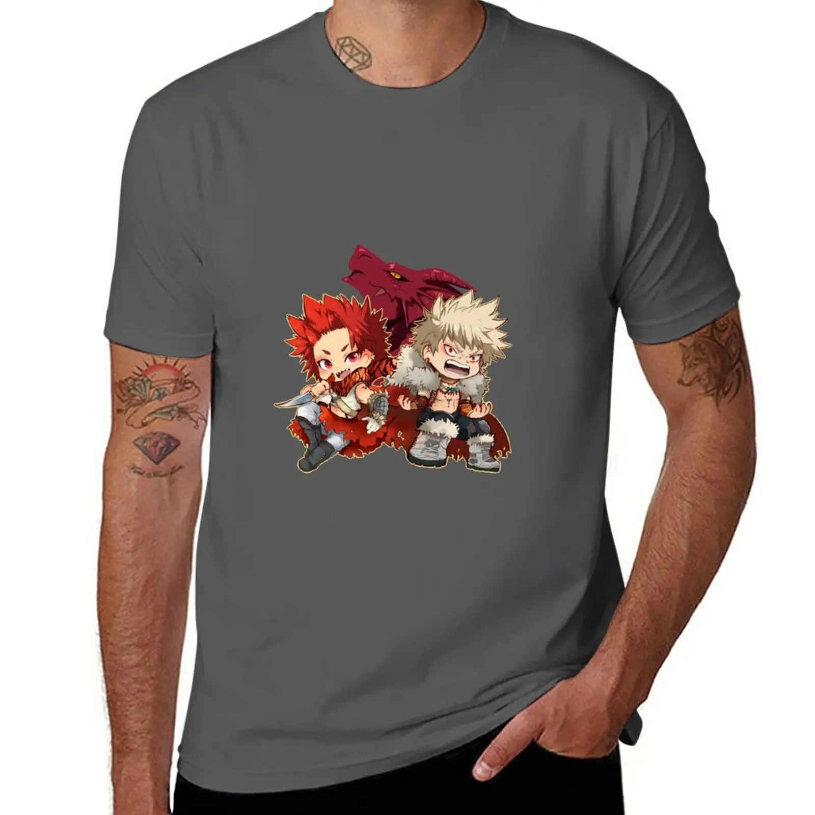 

New kiribakugo rpg T-Shirt korean fashion summer clothes black t shirt funny t shirts for men