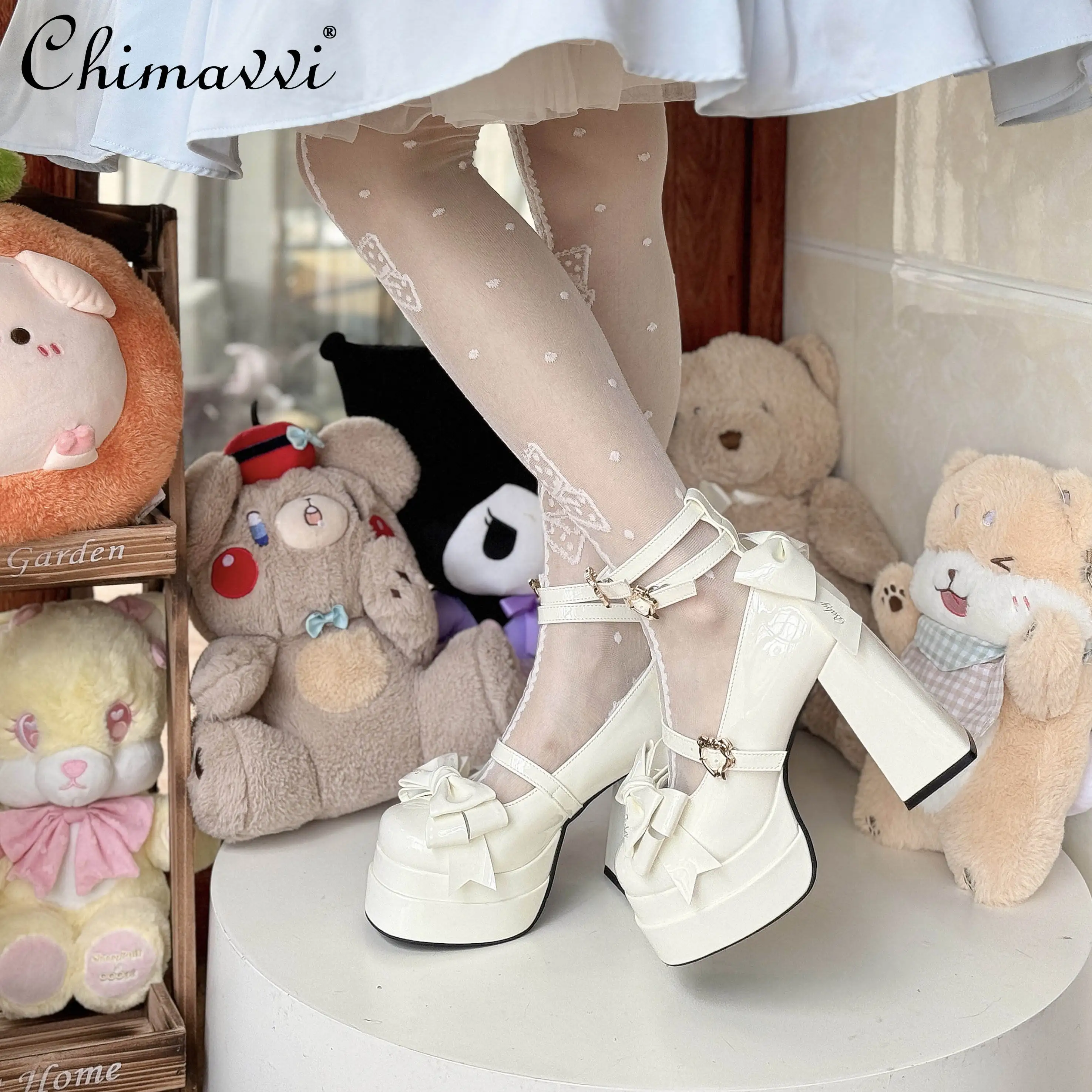 YUE Women's Bowknot Lolita Platform Pumps – Cute High-Heel Sandals & Dress Shoes In Black, Beige, Blue, Red (Size 5-13)