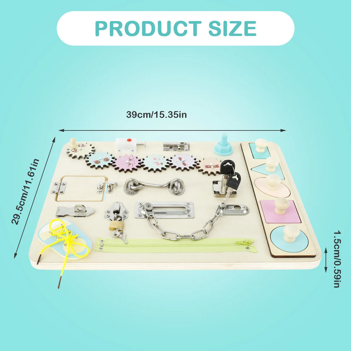 Children Busy Board Montessori Toy Toddler Wooden Sensory Board