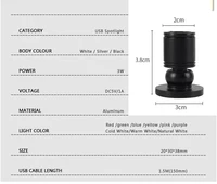 Led USB Spotlight 3W DC5V Jewelry Cabinet Showcase Counter Lamp Surface Mounted Ceiling Mini  Downlight fixture 2