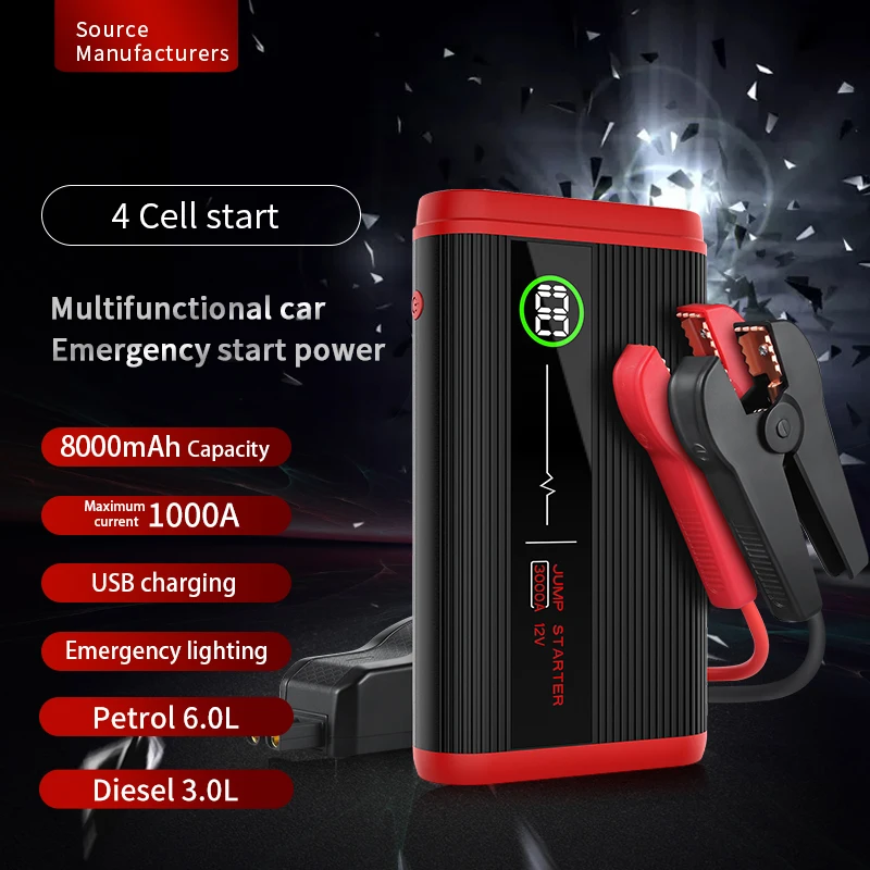 Car Battery Jump Starter 8000mAh Portable Car Battery Booster Charger