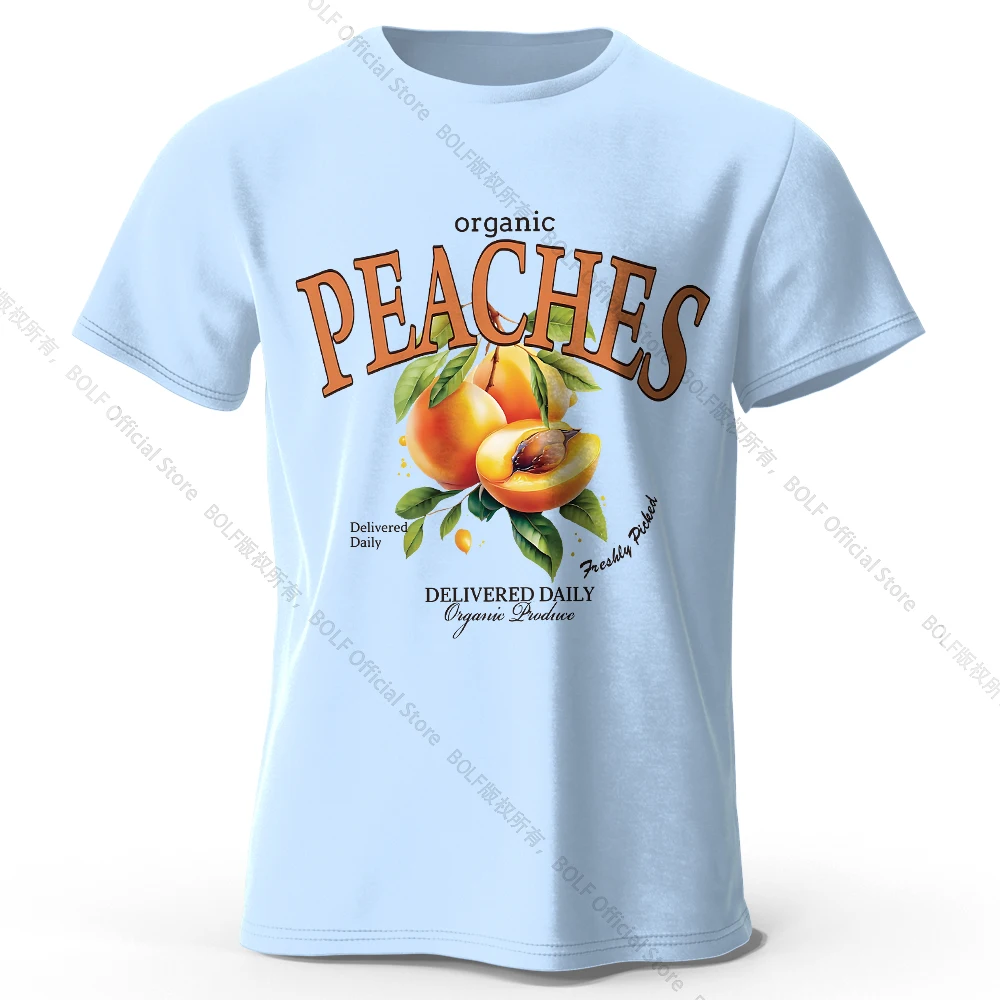 Lightweight Yellow Peach Watercolor Graphic Cotton Tee - Breathable & Trendy Summer Top