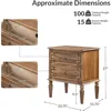 Nightstand with Charging Station, Farmhouse 24” Wide End Table with 2-Drawer & Wooden Legs, Vintage Tall Side Table, Walnut 6