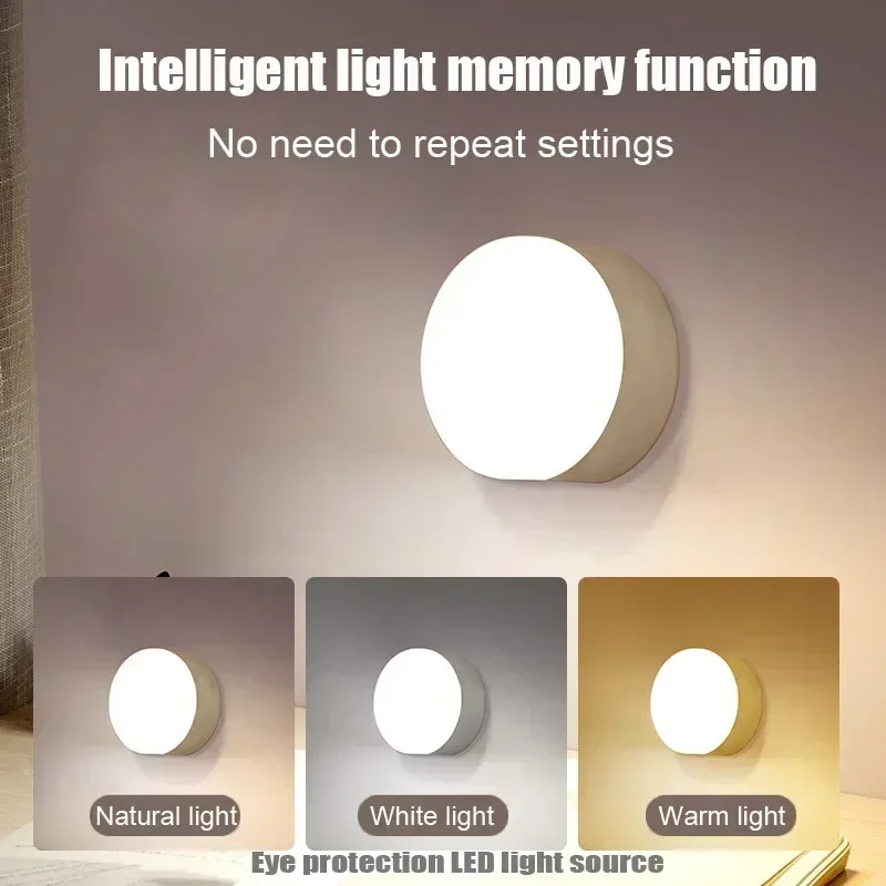 Xiaomi LED Touch Night Light 500mAh Battery USB Rechargeable Wireless Led Lamp Magnetic For Bedroom Bedside Table Lighting 5