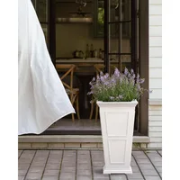 Fairmont Tall Plastic Planter - Large Outdoor Planter for Front Porch Crack Resistant All-Weather Use Classic Estate 1