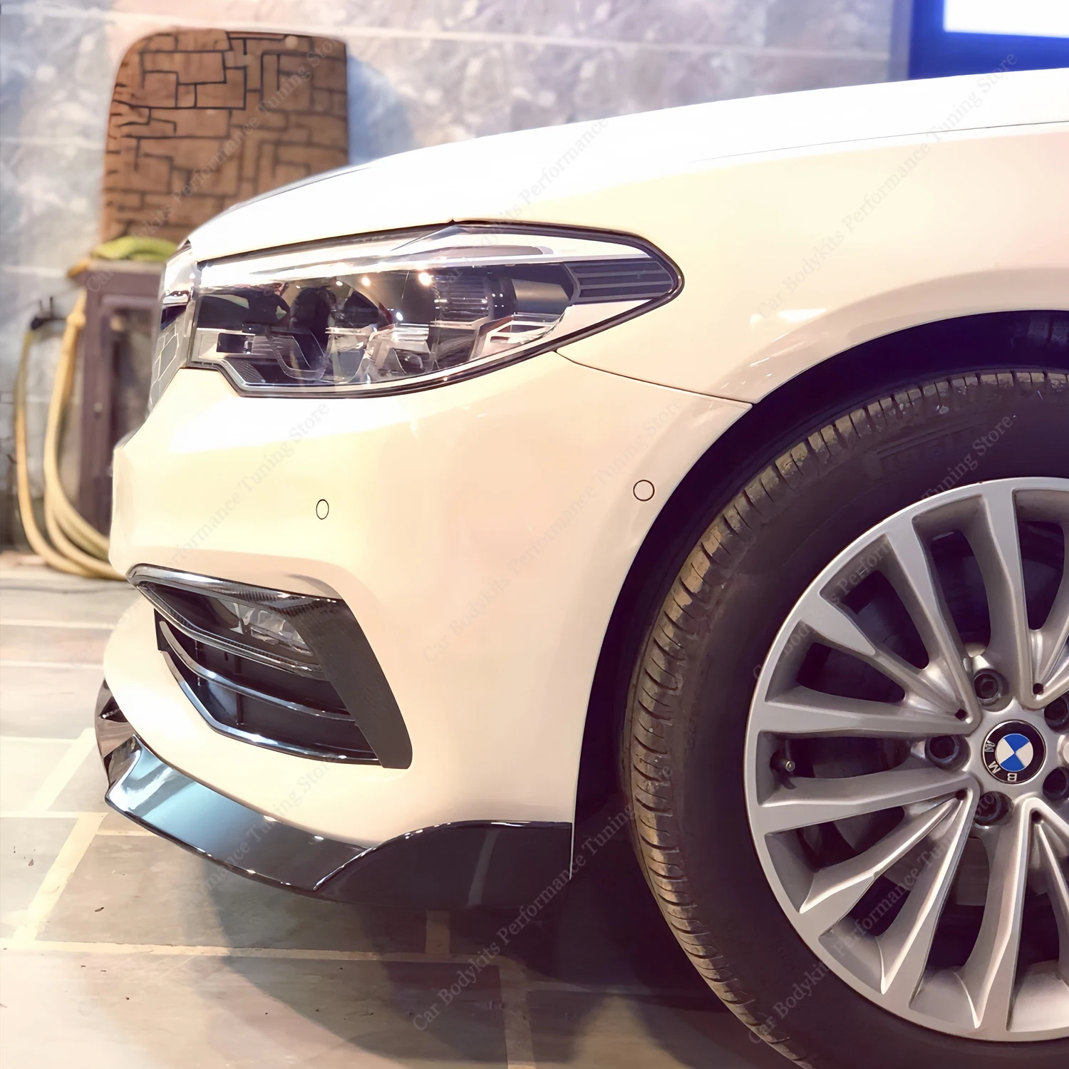 BMW G30 G31 520d 525d 530d 530e 2017-2020 프리-LCI 럭셔리 라인 튜닝용 프론트 범퍼 립 스포일러 스플리터 디퓨저 커버 가드