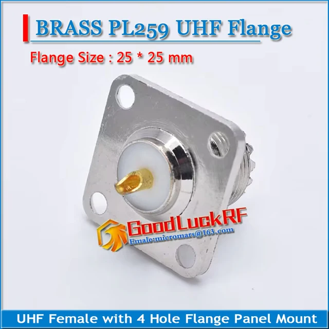 Tweeter Focal Connettore UHF SO239 Femmina A Pannello - Per Montaggio Su Flangia Quadrata, Compatibile PL-259 Adattatore Pl259 So239 - Foto 2