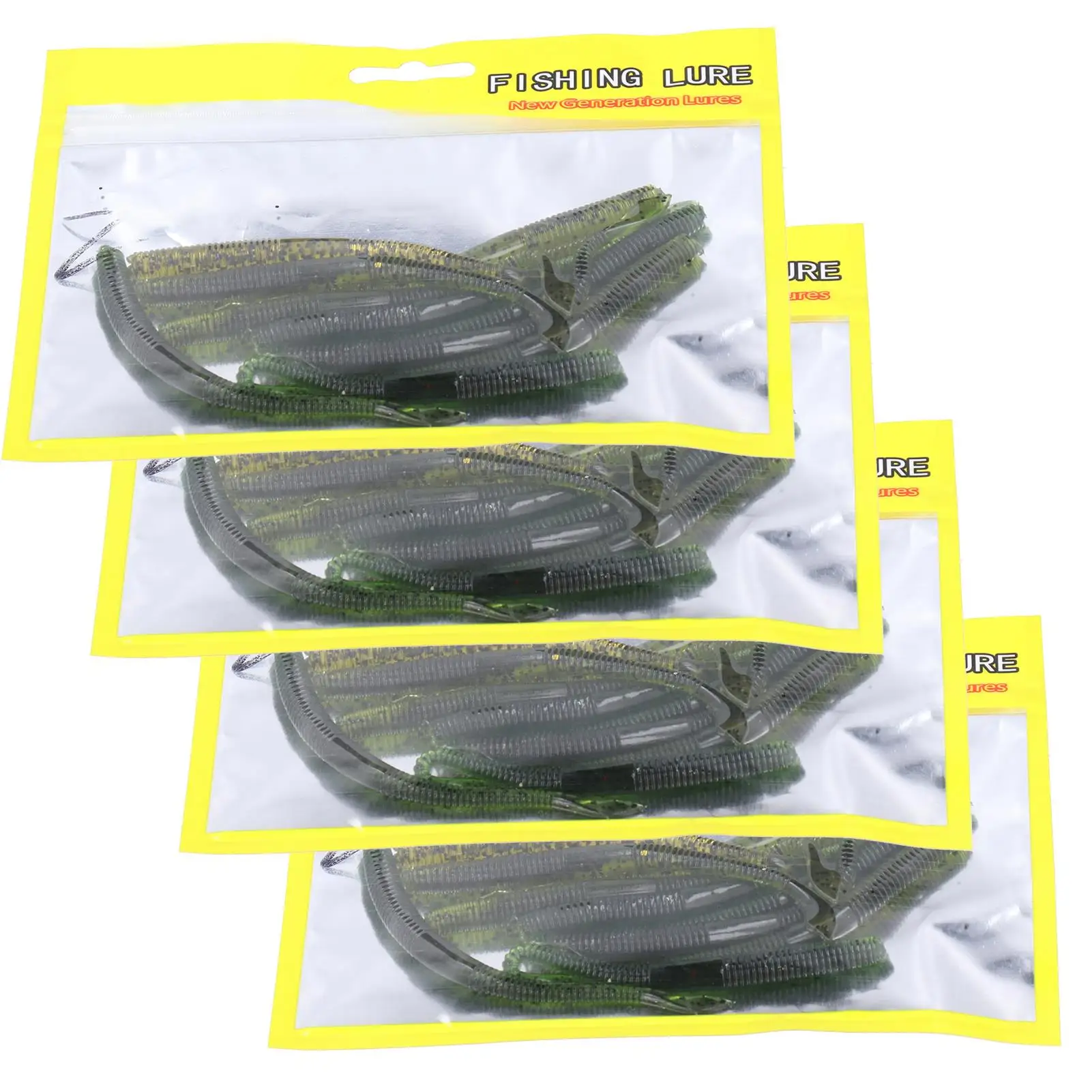 

4 Pcs Soft Silicone Earthworm Shape Lure Bait Set for Fishing - Artificial Simulation Accessory