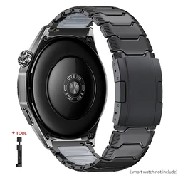 Premium 22mm Titanium & Silicone Watch Strap Bracelet - 22mm Width band (Black Gray - Tool)