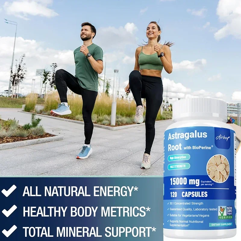 Astragalus Root Capsules 15000mg Supports Heart and Liver Health Enhances Immunity