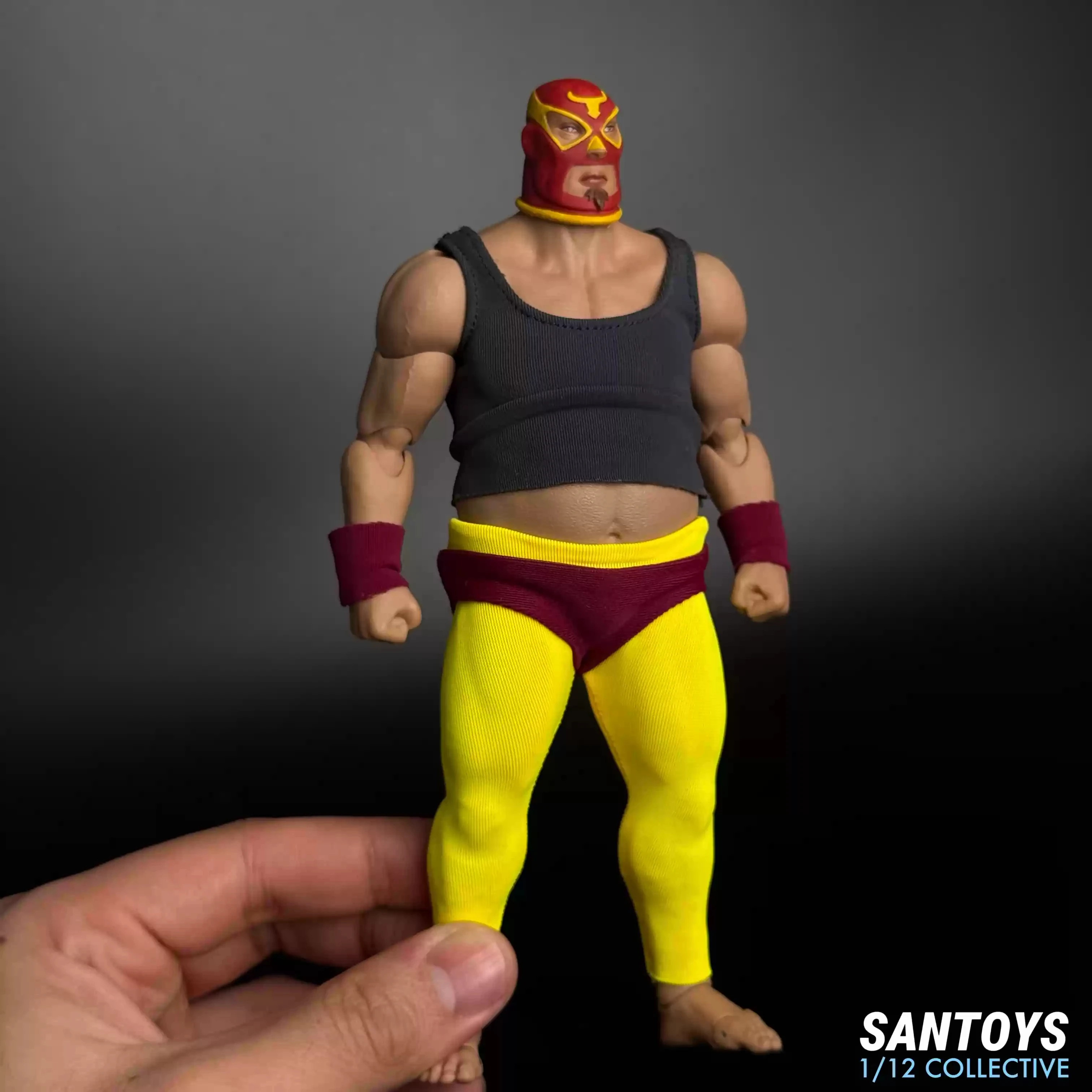 수제 SANTOYS 1/12 남성 군인 마스크 전사 탄성 타이트 손목 밴드 팬티 조끼 액세서리 6in Fat Action Figure Body용