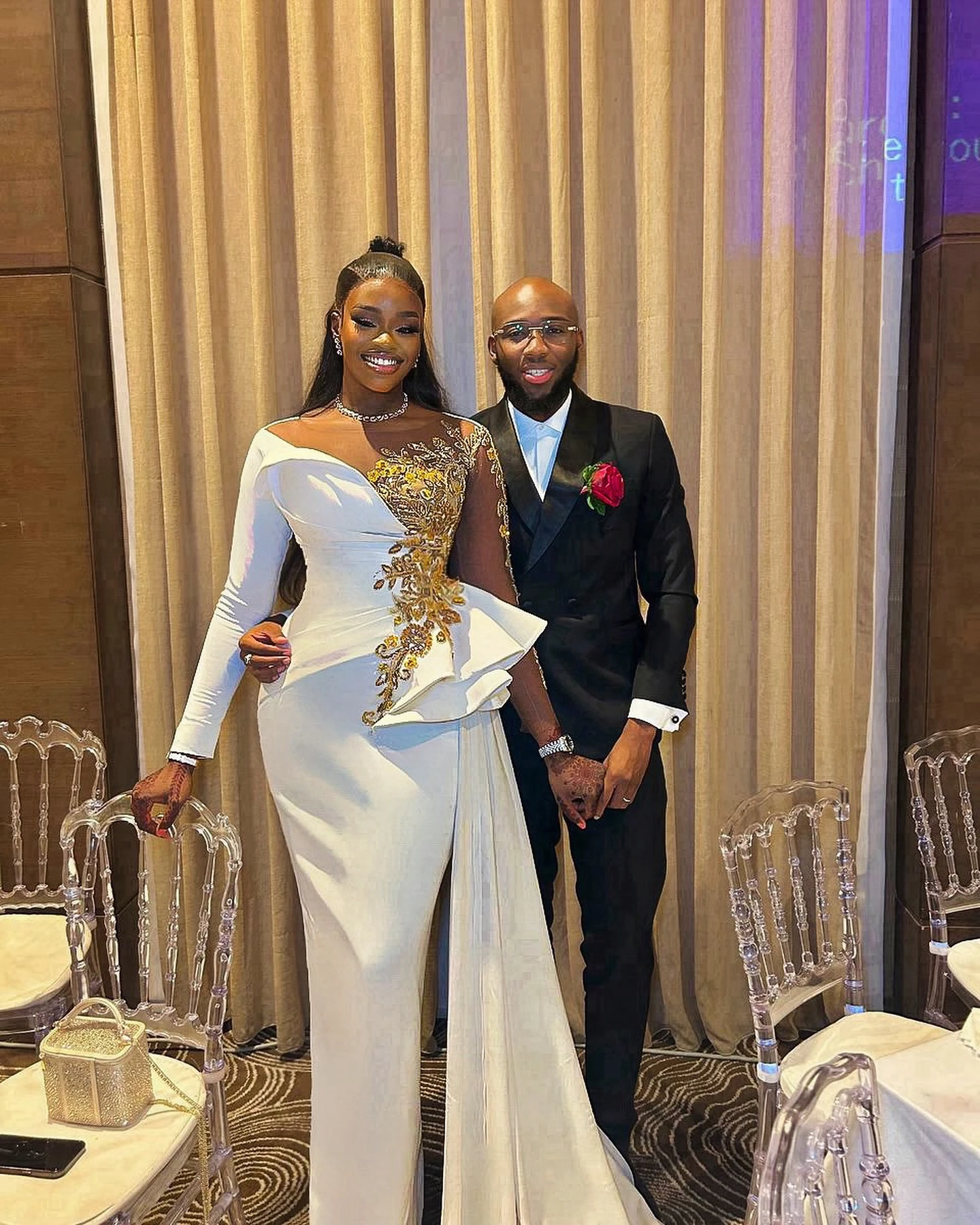 Ivory Long Sleeve African Wedding Reception Dress Aso Ebi Black Women  Traditional Party Dress Gold Crystals Formal Occasion Gown - AliExpress