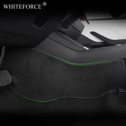 For Tesla Model 3 Highland 2023-2024 Center Console Sides Anti-Kick Mats Microfiber Leather Kick Pads Model 3+ Protection Mats