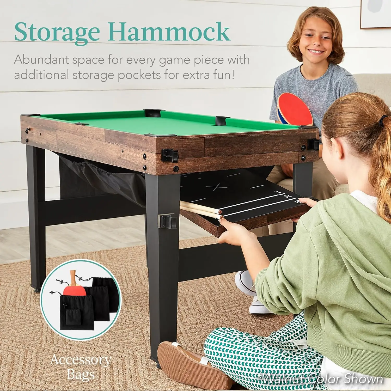13-in-1 Combo Game Table Set for Home, Game Room, Friends & Family w/Ping Pong, Foosball, Basketball, Air Hockey, Archery 3