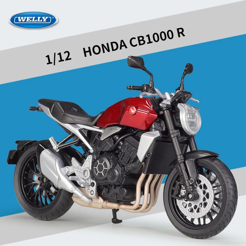 

Модель мотоцикла WELLY 1/12 HONDA CB1000R, литой под давлением, Коллекция игрушечных автомобилей, автовелосипед, поглотитель короткого хода, внедорожный автомобиль, игрушечный автомобиль