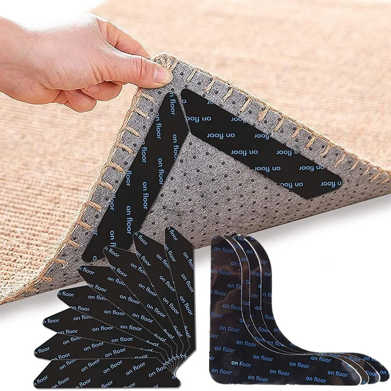 8pcs Antiskid Rug Carpet Mat Non Slip Grip Washable Removable Strong