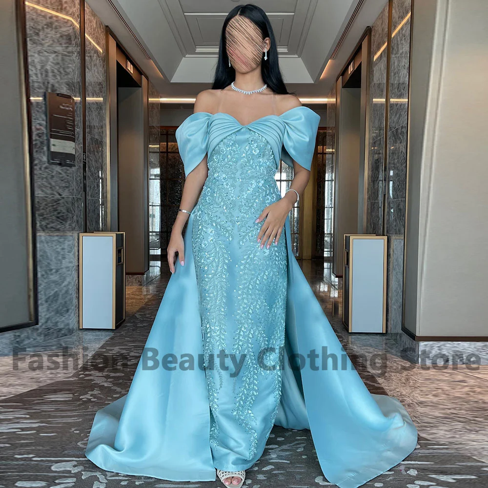 

Lace Mermaid Prom Dress Sweetheart Sequins Off The Shoulder Back Lace-up Draped With Bow Ladies Elegant Vestidos Para Mujer Gala