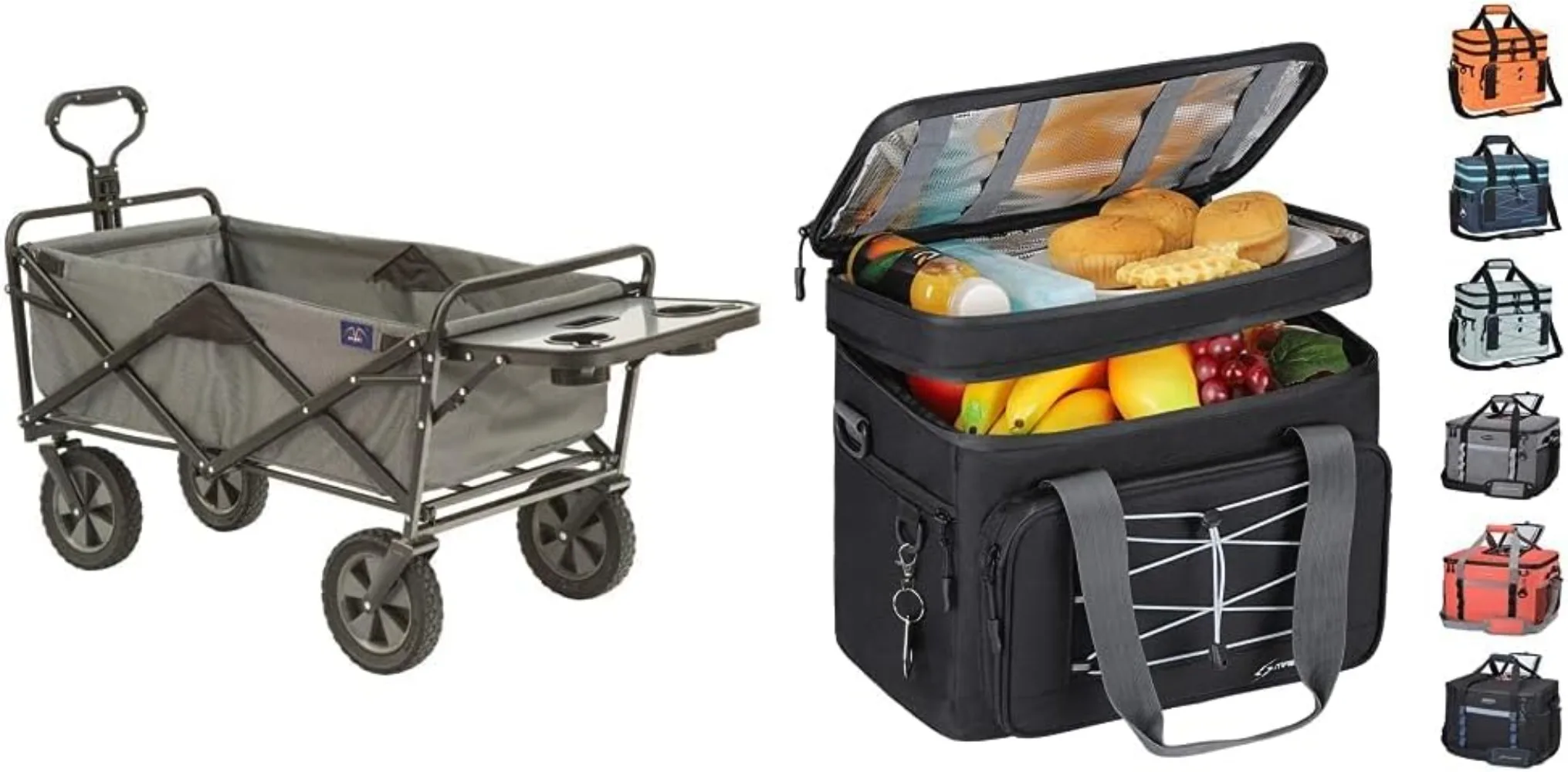 MacSports Collapsible Outdoor Utility Wagon with Folding Table and Drink  Holders, Gray AliExpress