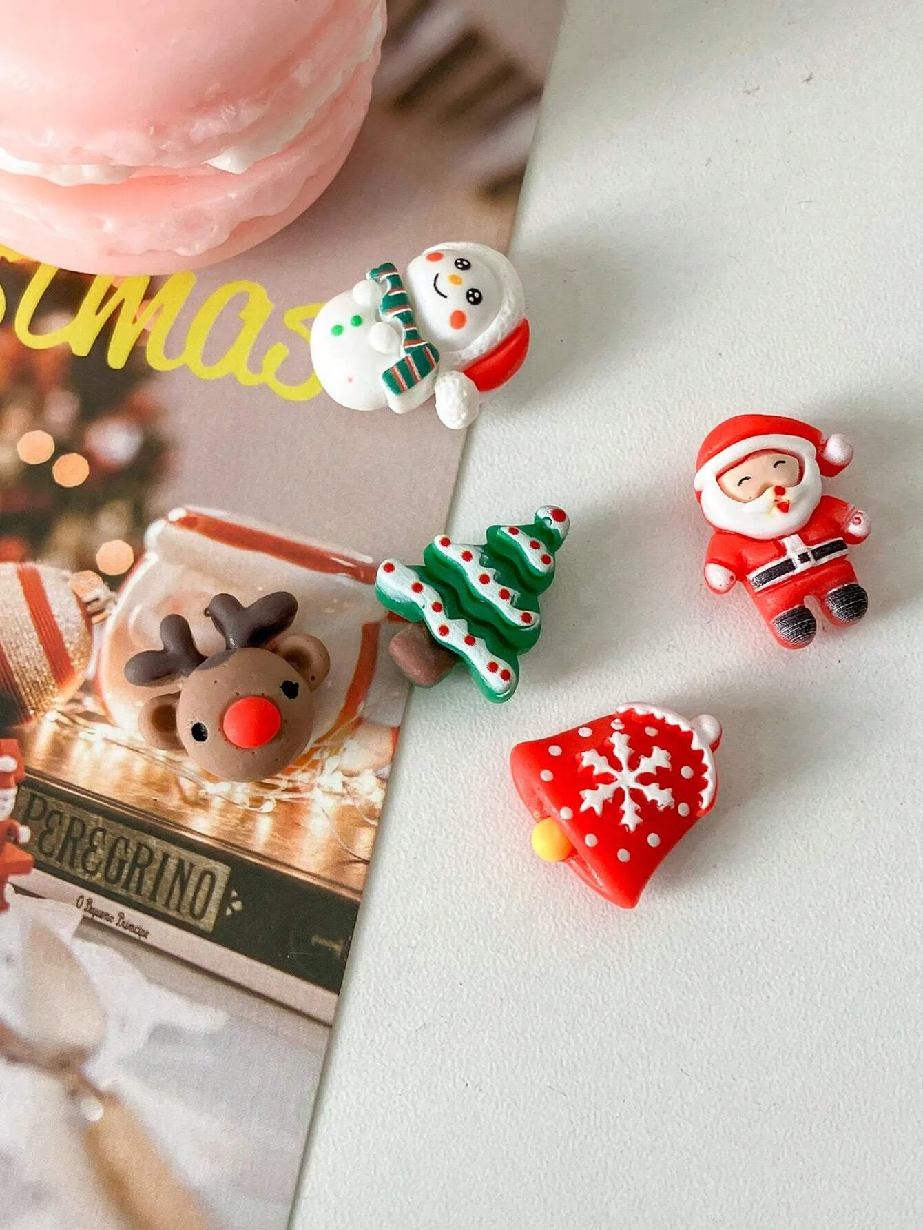 Cute Mini Christmas Reindeer Resin Home Decoration Fridge Magnets Christmas Decor Holiday Refrigerator Magnets Gifts 5Pcs