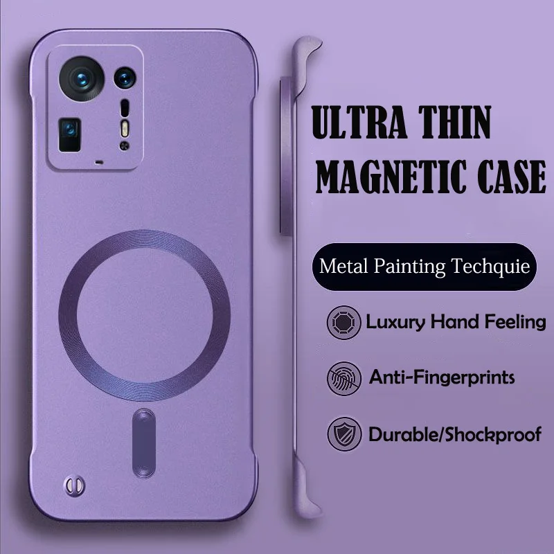 Luxury Magnetic Wireless Charging Phone Case with Hard Protective Bumper