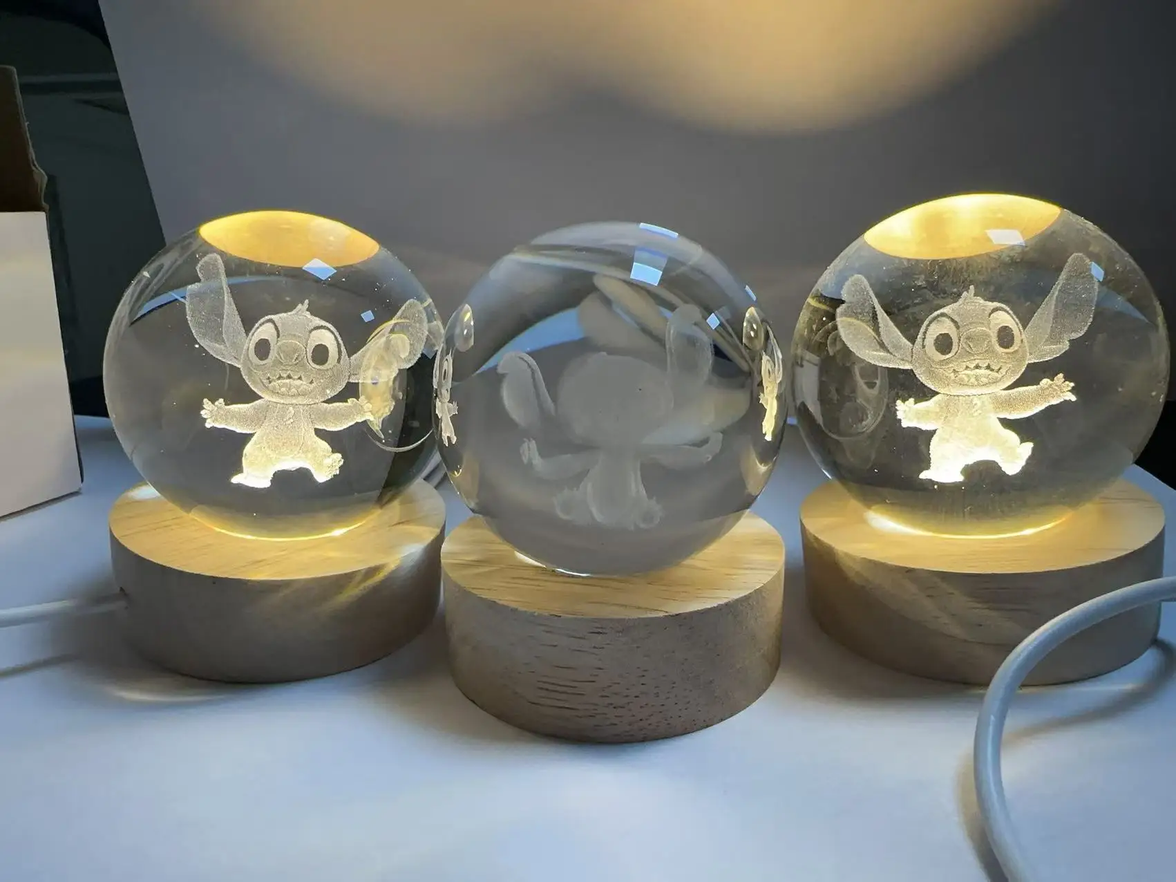 Luminous Crystal Ball Night Light Creative Decorative Light Cartoon Series Holiday Gift Desktop Ornament