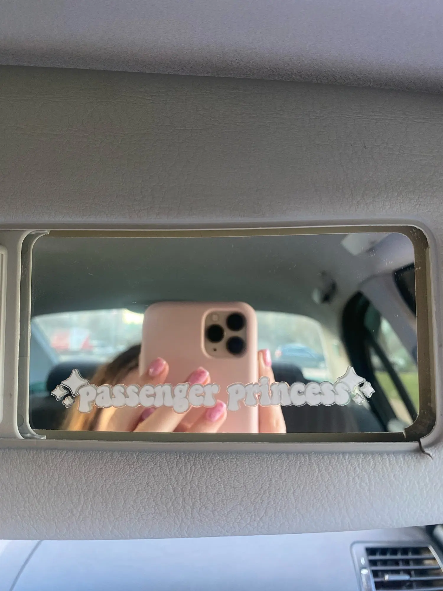 1pc Passenger Princess Car Mirror Decal Car Accessory Window Laptop Sticker Trendy Cute Vinyl Decal For Women Gift For Her