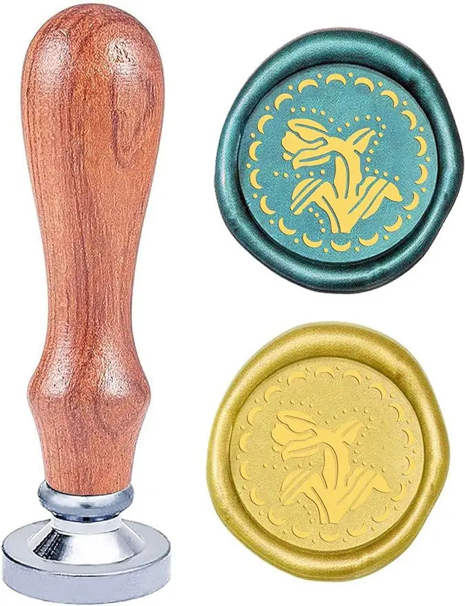 

1 шт., съемный восковой штамп с деревянной ручкой, 25 мм