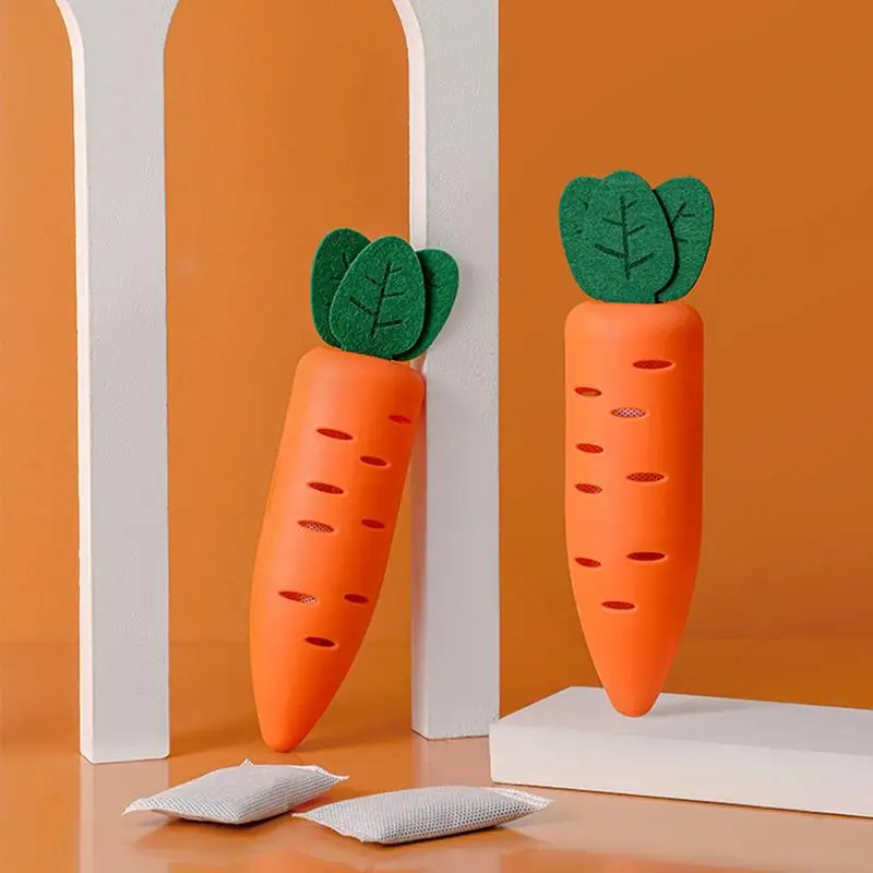

Refrigerator Deodorant Box Carrot Shape Refrigerator Freshener Freezer Activated Carbon Bamboo Fridge Purifier To Remove Odor