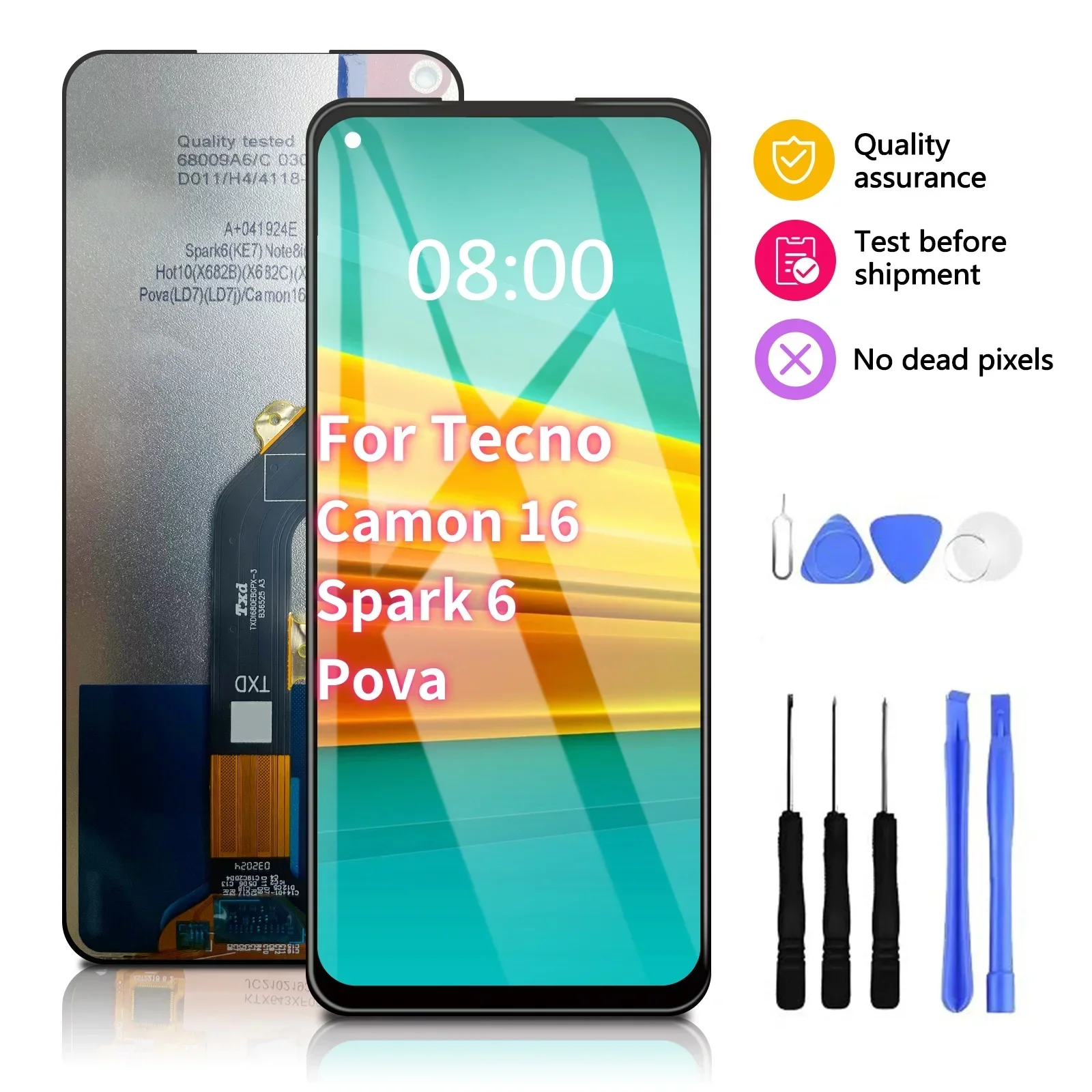 ЖК-дисплей 6,78 дюйма для Tecno Spark6 KE7 Pova LD7 LD7J Camon16 CE7