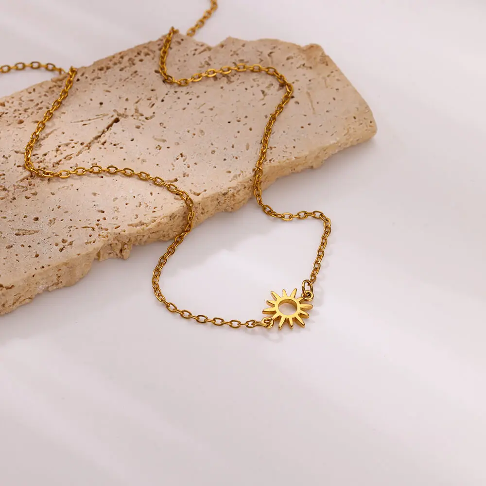 Necklace Stainless Steel Gold Black Color Aesthetic Pendant Jewelry Accessories