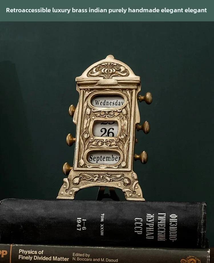 Modern European Vintage Brass Calendar High Grade Handmade