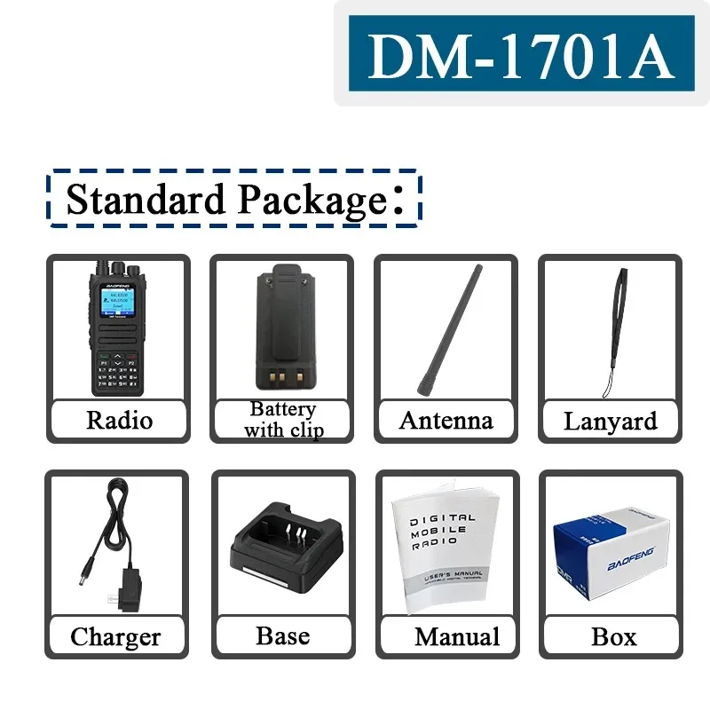 Baofeng DM-1701A DMR walkie talkie Dual Time Slot Open GD77 dual mode analog Digital Tier Long Range UHF VHF upgraded Radio 5