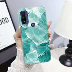 Marble Clear Soft Silicone Phone Case Cover for Moto One Action (TM2744)