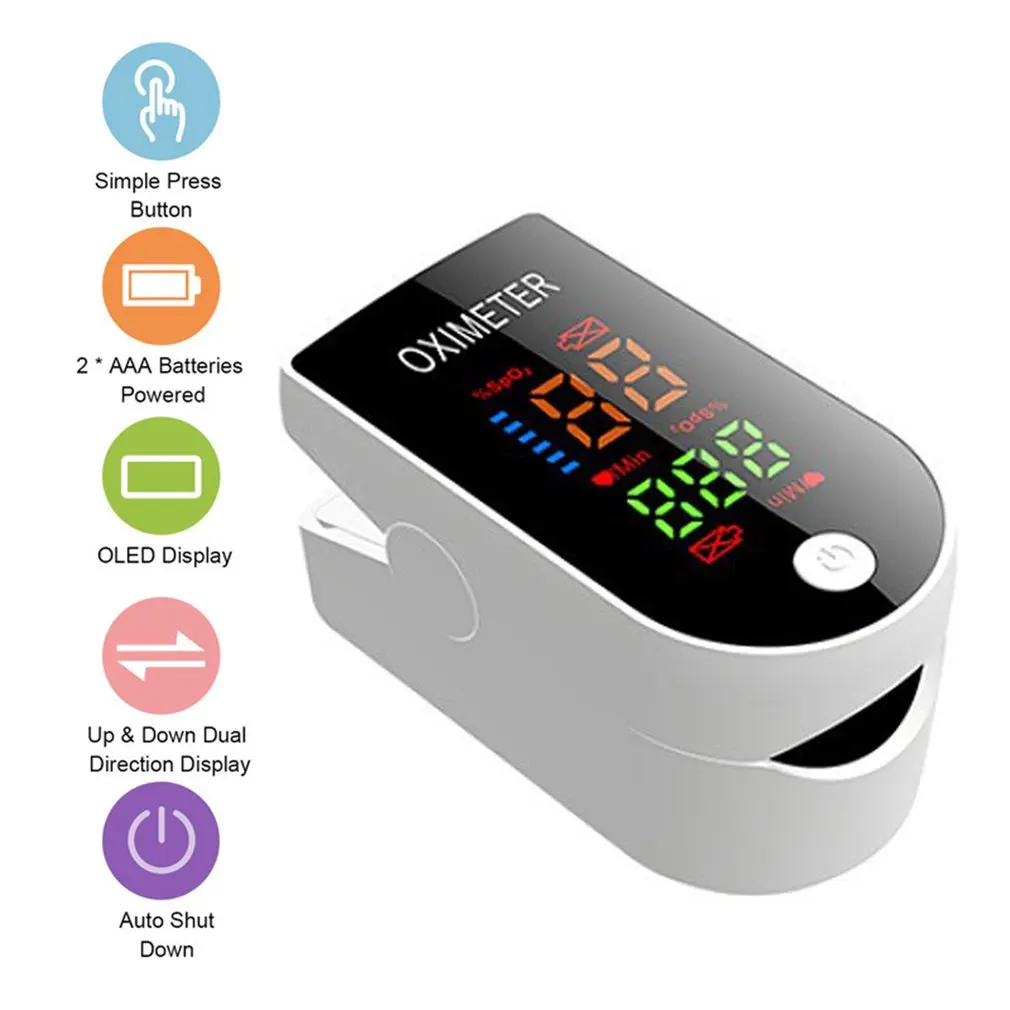 Pulse Oximeter, Finger Pulse Oximeter with OLED Display, Pulse Oximeter  Fingertip, Blood Oxygen Saturation Monitor Finger, Heart Rate Monitor for