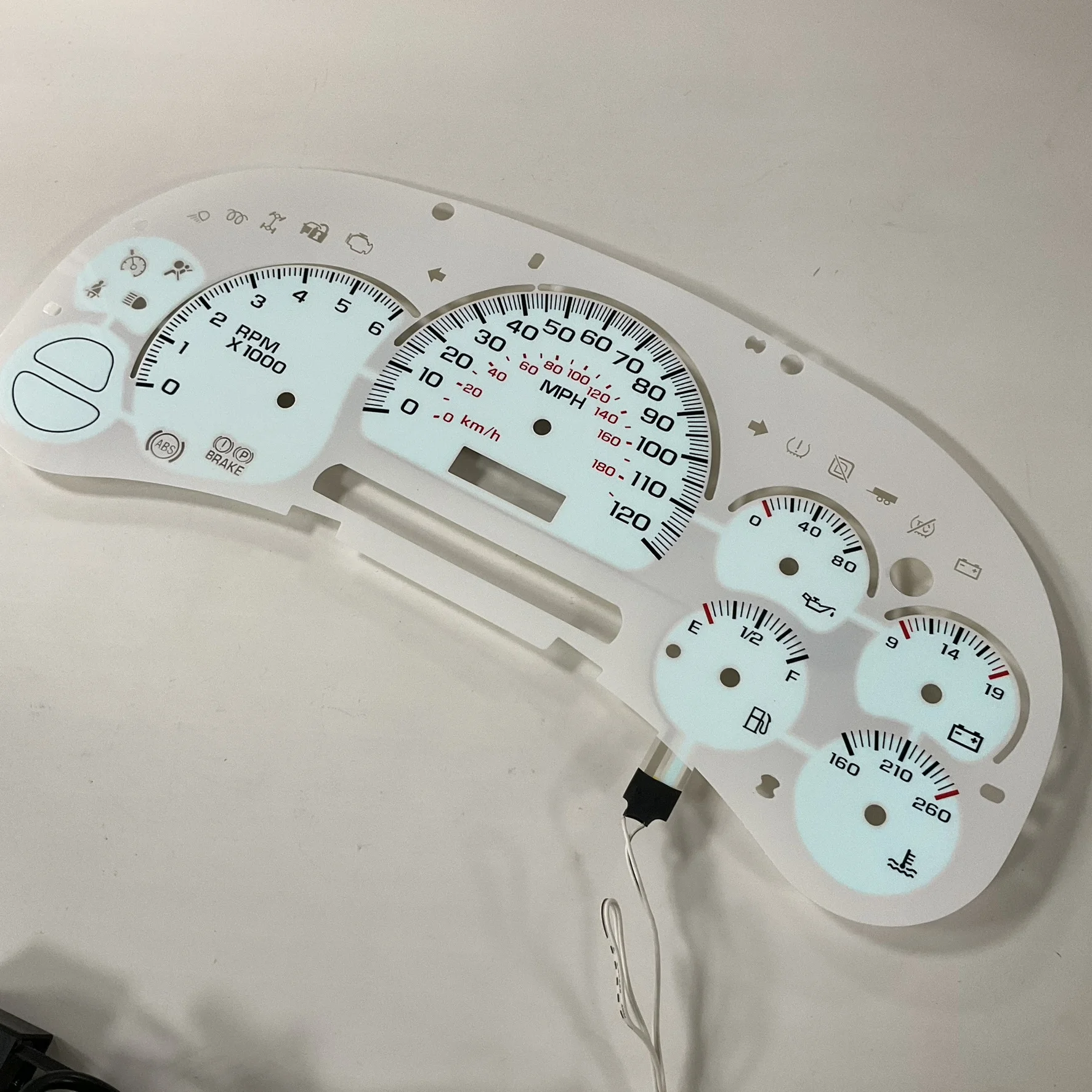 EL Gauge 120 MPH 6000 RPM Full Glow for Chevrolet Silverado 2003 2006 car gauge cluster motor glow gauge
