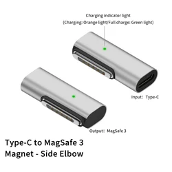 Universal Type - C to Magnetic Adapter with Indicator Light - High - Power Fast Charging Converter (Side Elbow Adapter)